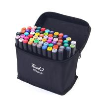 Kit Estojo de Canetinhas Ponta Dupla Pintura Bolsa Maleta 60 Cores Canetinha