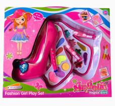 Kit Estojo De Maquiagem Infantil Sapato Rosa