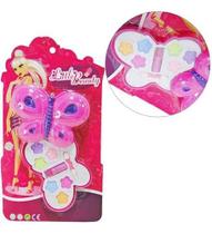 Kit Estojo De Maquiagem Infantil Sombra Batom E Pincel Para Boneca - Borboleta - Hipe Brinquedos