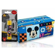 Kit Estojo Duplo Mickey Azul Dac Original + Cola Bastão Mickey