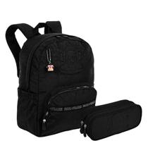 Kit Estojo Duplo + Mochila Paul Frank Preto - Sestini
