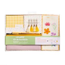 Kit Estojo Escritório Caneta Bloco de Notas Clipes 8 Peças Kit Estojo Escritório Caneta Bloco de Notas Clipes 8 Peças