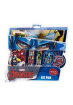 Kit Estojo Lata+Lápis+Borracha+Apontador+Régua Avengers Molin
