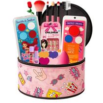 Kit Estojo Maleta Baú Maquiagem Feminino Infantil menina linda