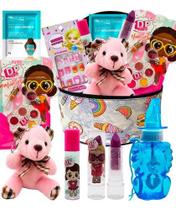 Kit Estojo Maleta Maquiagem Infantil Completa Batom Brilho
