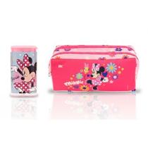 Kit Estojo Minnie Duplo Pink Dac Original + Apontador com Depósito Minnie Kit Estojo Minnie Duplo Pink Dac Original + Apontador com Depósito Minnie