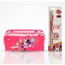 Kit Estojo Minnie Duplo Pink Original Dac + Kit Escolar Minnie Kit Estojo Minnie Duplo Pink Original Dac + Kit Escolar Minnie