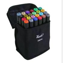 Kit estojo touch 24 cores - canetinhas coloridas ponta dupla para bobbie goods