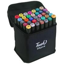 Kit estojo touch 36 cores - canetinhas marca texto coloridas ponta dupla