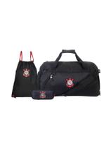 Kit Estojo Triplo+Saco+Sacola Viagem Corinthians Oficial