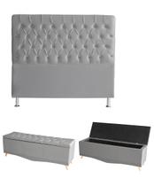 Kit Estrela Cabeceira De Cama Box e Calçadeira Baú Pés Palito Botão Cristal Casal 140 Cm Suede Prata Do Lar Móveis Kit Estrela Cabeceira De Cama Box e Calçadeira Baú Pés Palito Botão Cristal Casal 140 Cm Suede Prata Do Lar Móveis