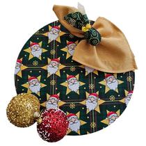 Kit Estrela Noel Natal 6 Lugares Capa Sousplat Guard Anel PG