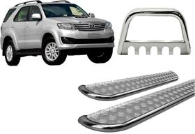 Kit Estribo Chapa Quebra Mato C/Chapa Cromado SW4 até 2015