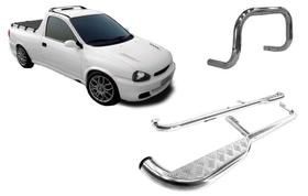 Kit Estribo Chapa Quebra Mato Pick-Up Corsa Cor Cromado
