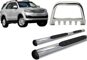 Kit Estribo Oval Quebra Mato C/Chapa Cromado SW4 até 2015