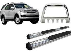 Kit Estribo Oval + Quebra Mato C/ Chapa Cromado Sw4 Até 2015