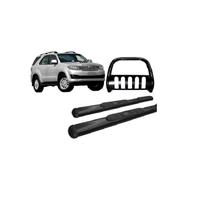 Kit Estribo Oval + Quebra Mato C/ Chapa Preto Sw4 Até 2015