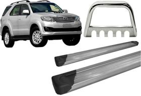 Kit Estribo Plataforma Quebra Mato C/Chapa Cromado SW4 até 2015