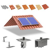 Kit Estrutura Suporte Fixador 02 Placas Painel Solar Kit Estrutura Suporte Fixador 02 Placas Painel Solar