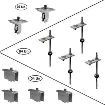 Kit Estrutura Suporte Fixador 02 Placas Solar Alumínio E Kit Estrutura Suporte Fixador 02 Placas Solar Alumínio E