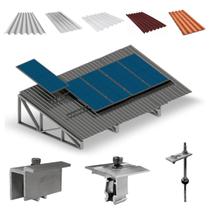 Kit Estrutura Suporte Fixador 05 Placas Solar Alumínio E Kit Estrutura Suporte Fixador 05 Placas Solar Alumínio E