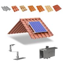 Kit Estrutura Suporte Fixador Para 01 Placas Painel Solar Alumínio e Inox Telha Cerâmica e Cimento Perfil Master