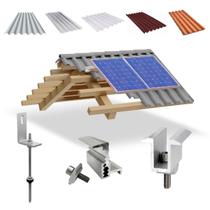 Kit Estrutura Suporte Linha C 02 Placas Solar Viga Madeira