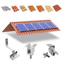 Kit Estrutura Suporte Linha C 05 Placas Solar Telha Colonial
