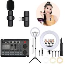 Kit Estúdio Completo - Mixer, Ring Light e Microfone Wireless (Android - USB Tipo C) Kit Estúdio Completo - Mixer, Ring Light e Microfone Wireless (Android - USB Tipo C)