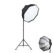 Kit Estúdio Softbox Octogonal 55cm, Tripé, Lampada, Bolsa 4pçs - 220v