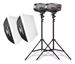 Kit Estudio Tocha Godox K180 Tripé Softbox Completo 360w