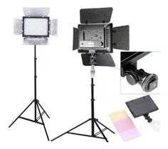 Kit Estudio Tripe Iluminador Led 300 Bateria Filmagem Foto Y