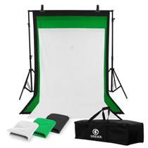 Kit Estúdio Tudoprafoto 3 Fundos Infinitos, Tripé Universal de Iluminação 2 metros, Barra Telescópica 3 metros + bolsa de transporte