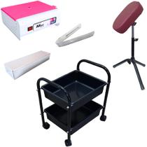 Kit Estufa Mini Colors + Apoio De Pé + Carrinho Aux Manicure Kit Estufa Mini Colors + Apoio De Pé + Carrinho Aux Manicure