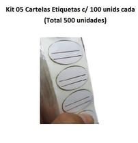Kit Etiqueta Adesiva Branca p/ Escrever c/ 05 Cartelas c/ 100 unids Cada ( Total 500 unids) - ARG