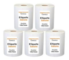 Kit Etiqueta Adesiva Couchê Impressora Térmica 100x75mm 05un Kit Etiqueta Adesiva Couchê Impressora Térmica 100x75mm 05un