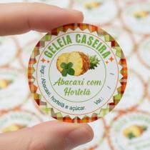 Kit Etiquetas GELÉIA DE ABACAXI COM HORTELÃ rótulos 4x4cm adesivo a prova d'água envio imediato