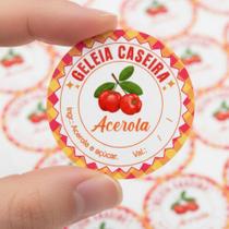 Kit Etiquetas GELÉIA DE ACEROLA rótulos 4x4cm adesivo a prova d'água envio imediato Kit Etiquetas GELÉIA DE ACEROLA rótulos 4x4cm adesivo a prova d'água envio imediato