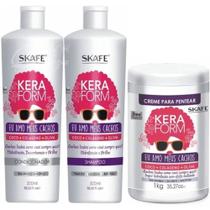 Kit Eu Amo Meus Cachos Keraform Completo Shampoo Cond Máscara