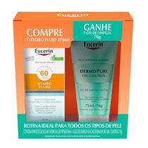 Kit Eucerin Protetor Solar Hydro Fluid FPS 60 50ml +de Limpeza Dermo Pure Oil Control 75ml