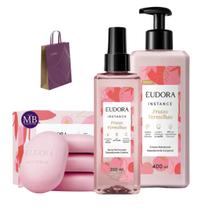 Kit Eudora Instance Frutas Vermelhas Body Splash Colônia Banho