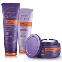 Kit Eudora Siage liso intenso -Shampoo+Condicionador+Mascara