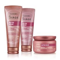 Kit Eudora Siàge Nutri Rose Shampoo Condicionador Máscara