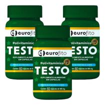 Kit Eurofito Testo Polivitamínico 3 Potes 60 Cápsulas Cada