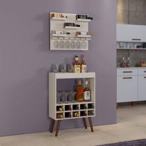 Kit Europa Aparador Bar Com Adega Barzinho Decoração 100% Mdf - LAGA DECOR