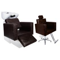 KIT Evidence - 1 Cadeira Fixa + 1 Lavatório Com Descanso Para Salão