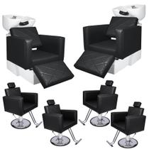 KIT Evidence - 4 Cadeiras Base Redonda + 2 Lavatório com apoio KIT Evidence - 4 Cadeiras Base Redonda + 2 Lavatório com apoio