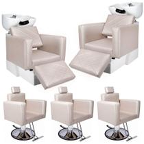 KIT Evidence Fendi - 3 Cadeiras Base Redonda + 2 Lavatório com apoio KIT Evidence Fendi - 3 Cadeiras Base Redonda + 2 Lavatório com apoio