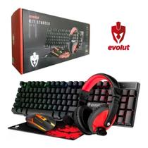 Kit Evolut Eg51 (teclado, Mouse Com Led+mousepad E Headset) - Evolut gamer