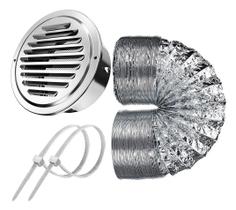 Kit Exautao P/Coifa 120mm 125mm 127mm 1m C/Veneziana Inox Kit Exautao P/Coifa 120mm 125mm 127mm 1m C/Veneziana Inox